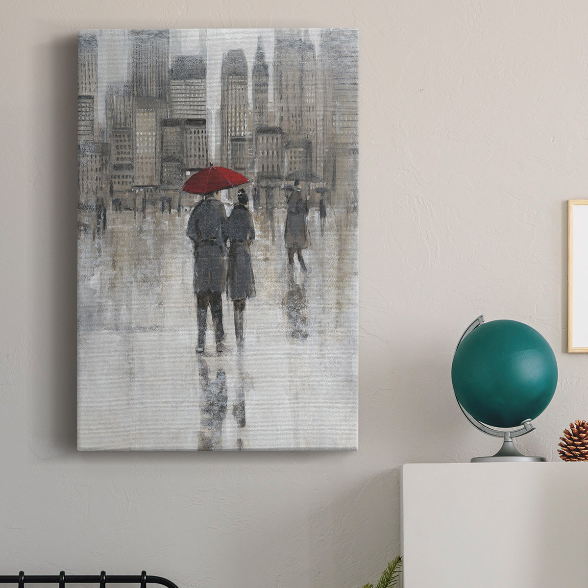 Rain in The City I Premium Gallery Wrapped Canvas - Ready to Hang