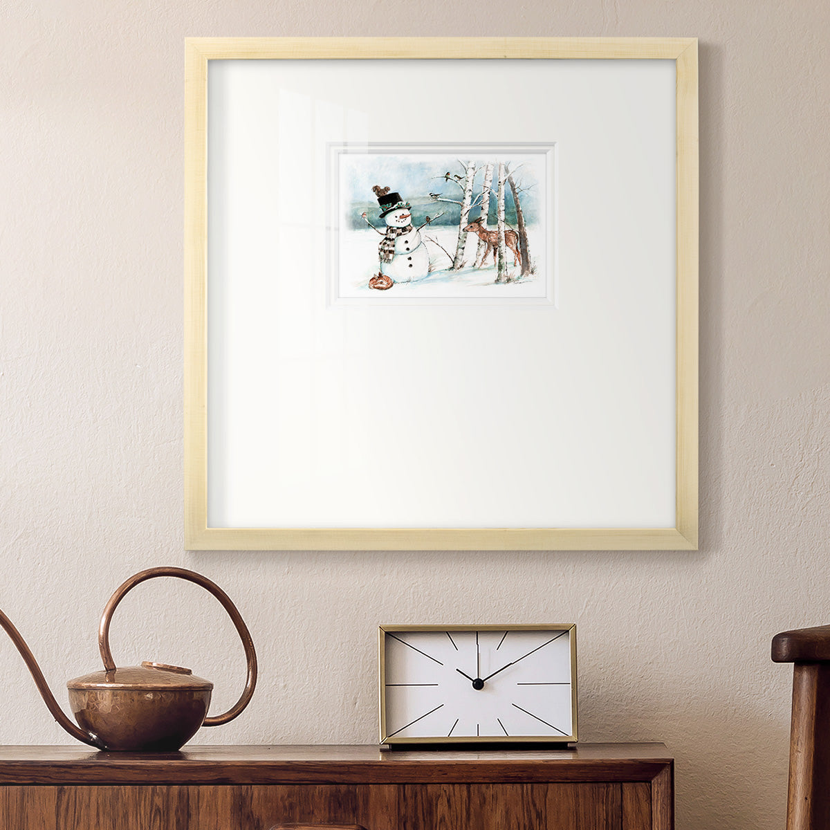 Snow Friends Premium Framed Print Double Matboard