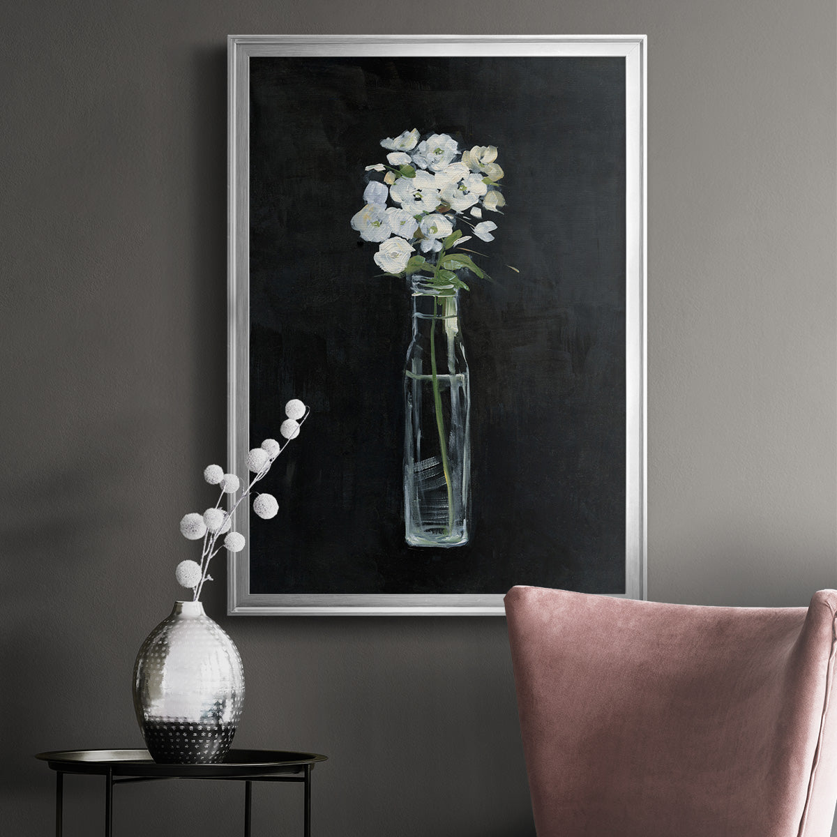 Sophisticated Farm Floral - Modern Framed Canvas Print