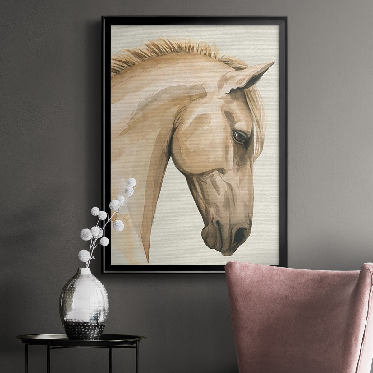 Golden Palomino I - Modern Framed Canvas Print