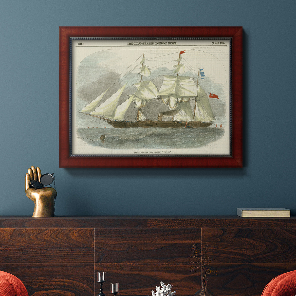 Antique Clipper Ship III Premium Framed Canvas- Ready to Hang