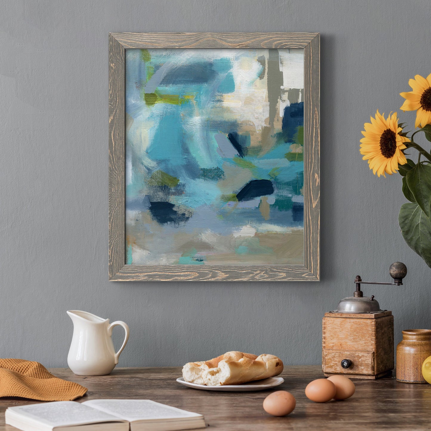 Circle the Beachfront - Barnwood Framed Canvas Print