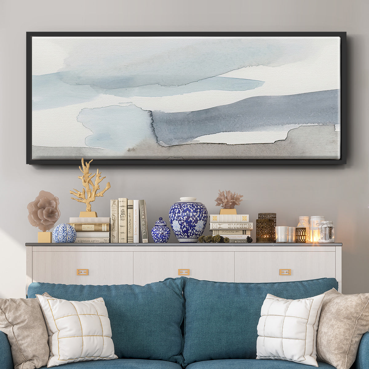 Coastal Tones II - Floater Framed Canvas Print