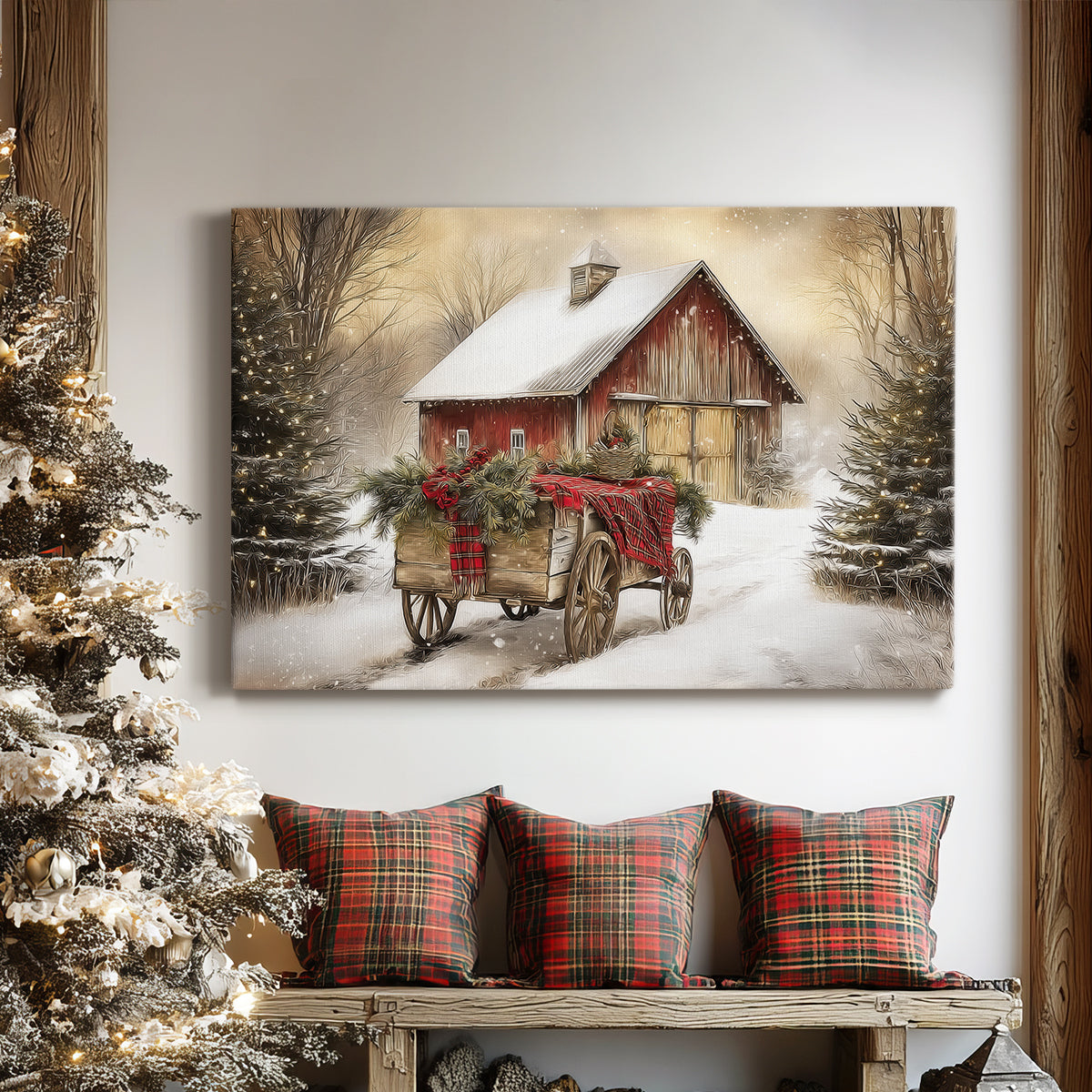 Dawn of Candlelit Village - Canvas Art Print