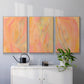 Peach Bliss I - Framed Premium Gallery Wrapped Canvas L Frame 3 Piece Set - Ready to Hang