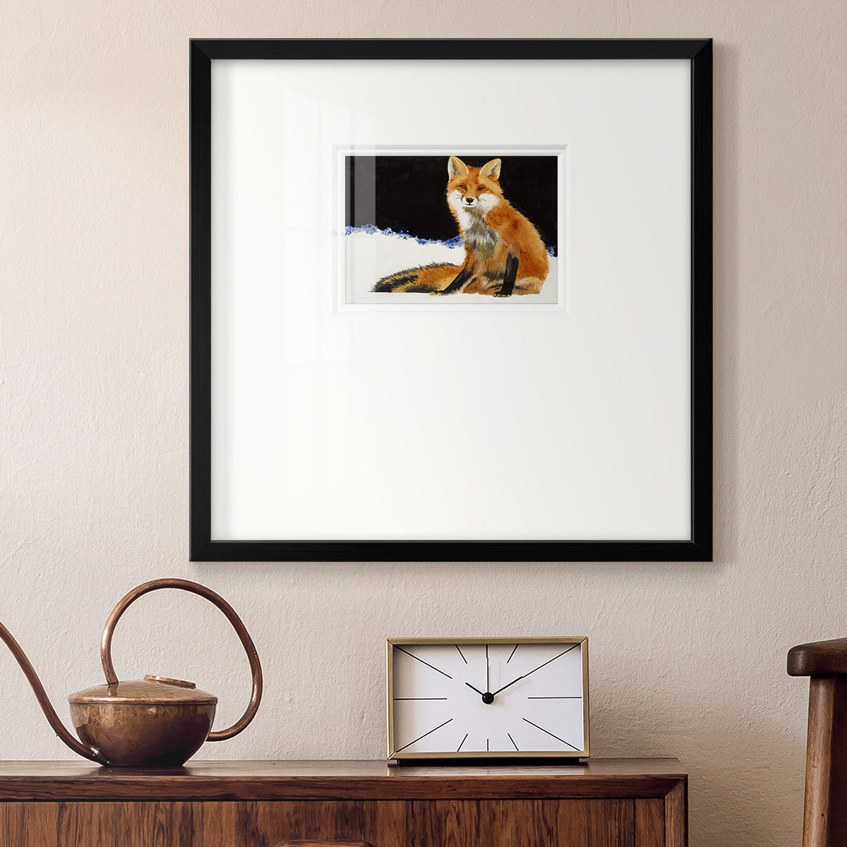 Fox- Premium Framed Print Double Matboard