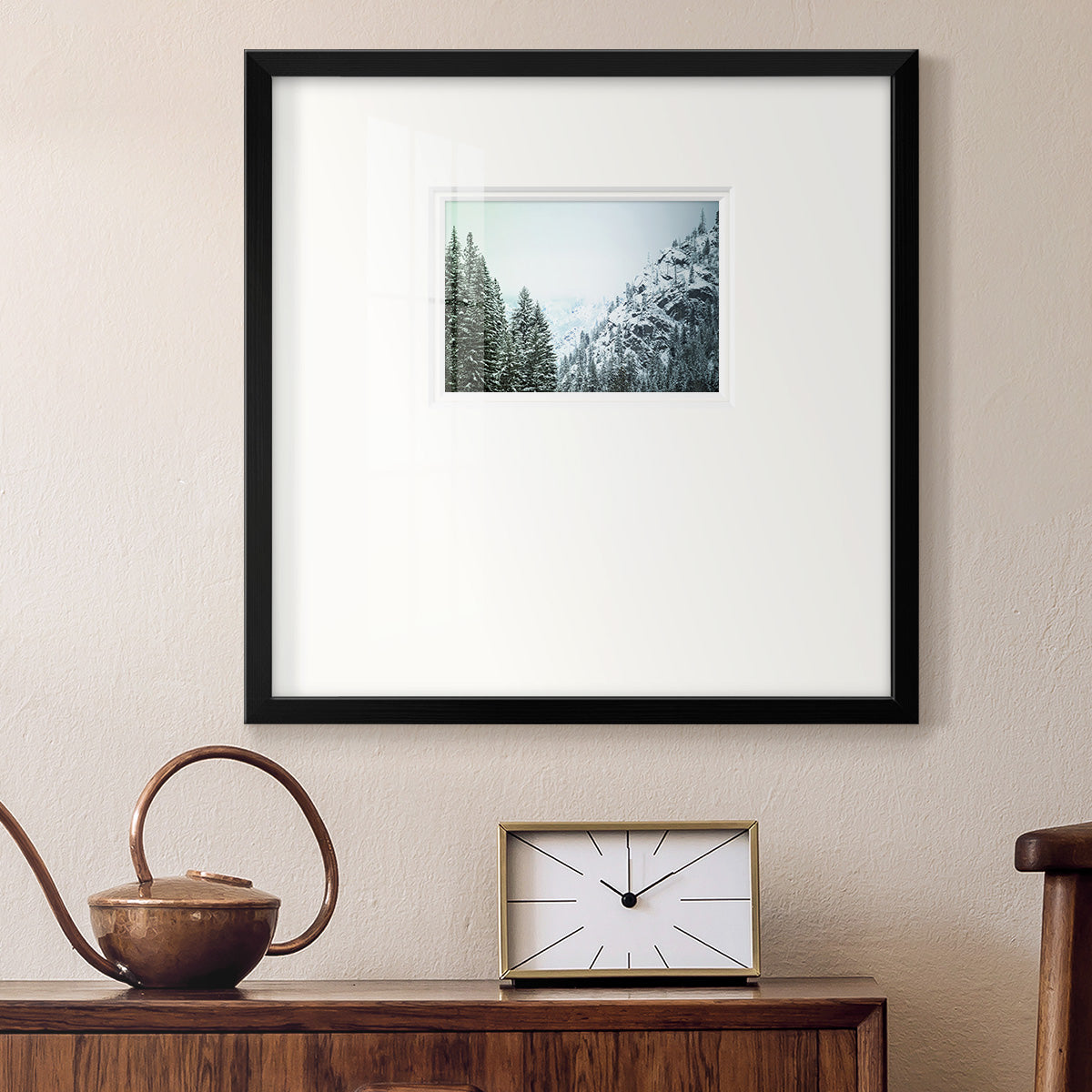 Snowfall in Cascadia II V1 Premium Framed Print Double Matboard