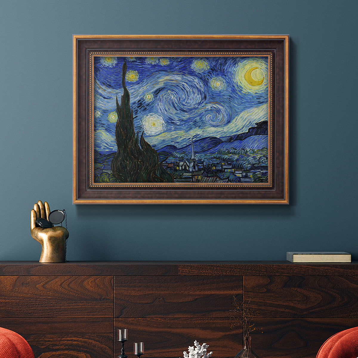 Starry Night - Ornate Framed Canvas Print