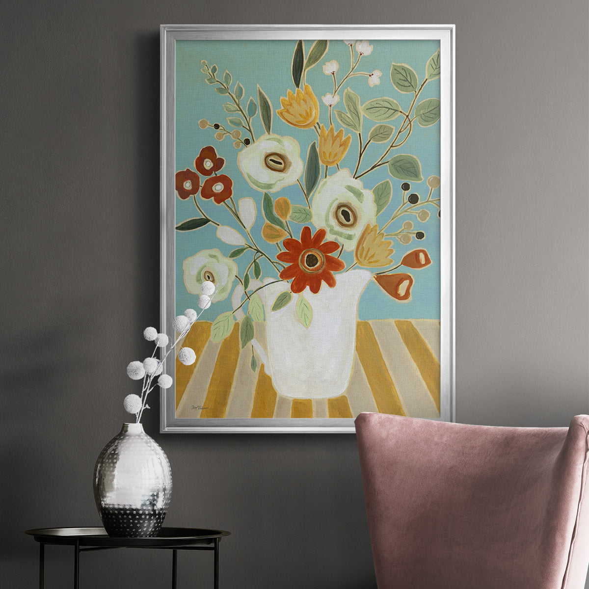 Joyful Blossoms I - Modern Framed Canvas Print