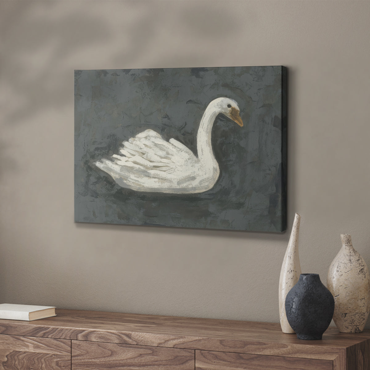 White Swan/Black Swan II - Canvas Art Print