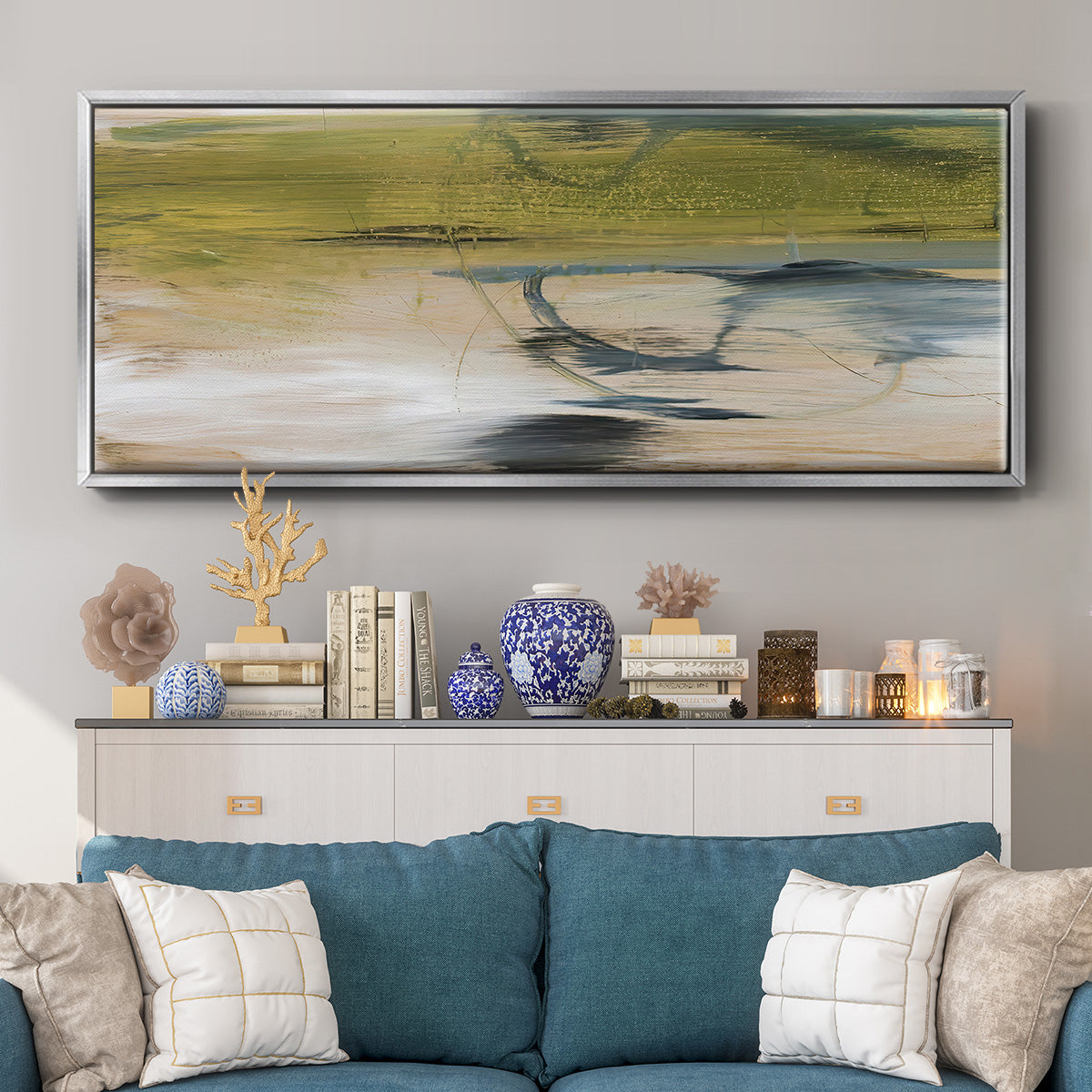 Aquatic Reflections II - Floater Framed Canvas Print