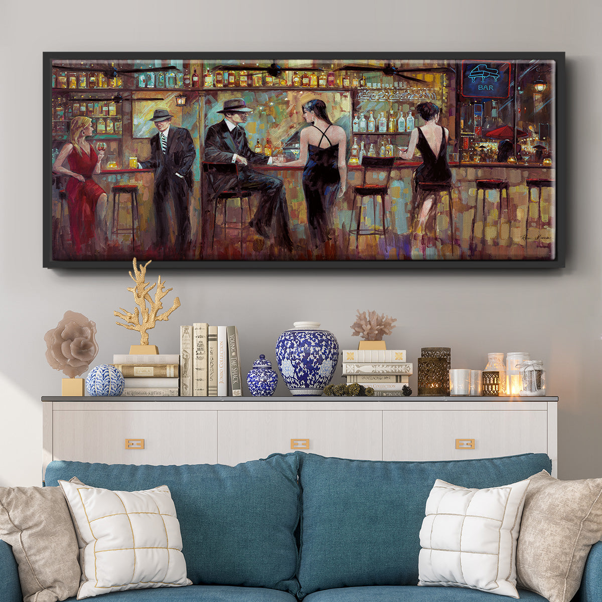 Happy Hour - Floater Framed Canvas Print