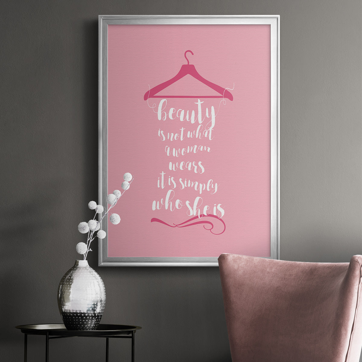 Beauty in Pink - Modern Framed Canvas Print