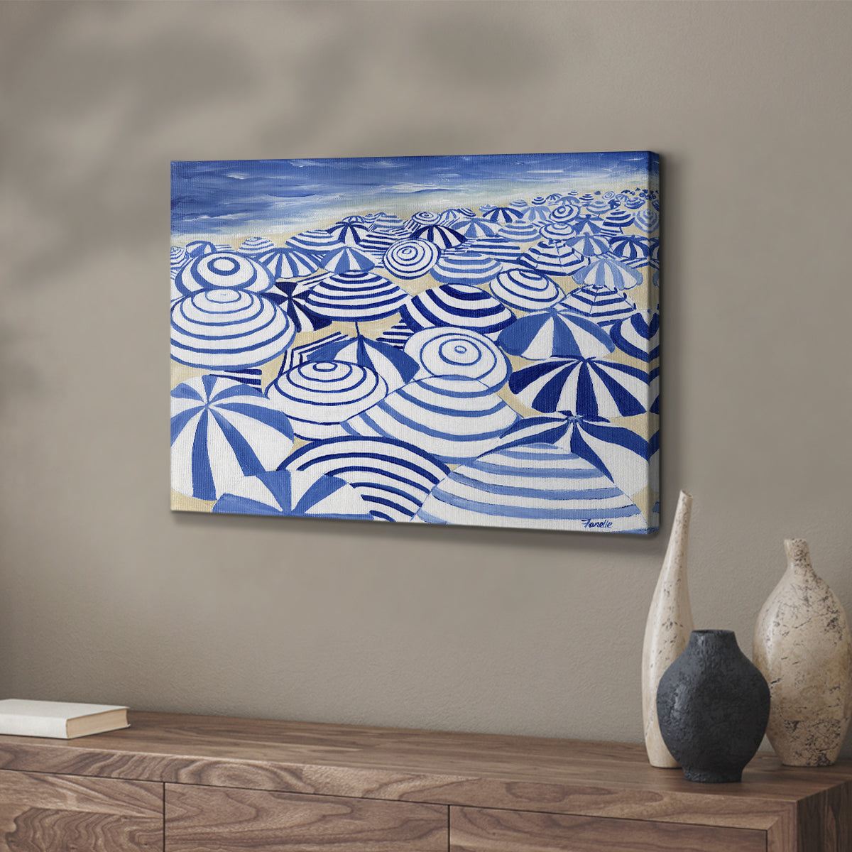 Candy Bowl Prussian Blue - Canvas Art Print