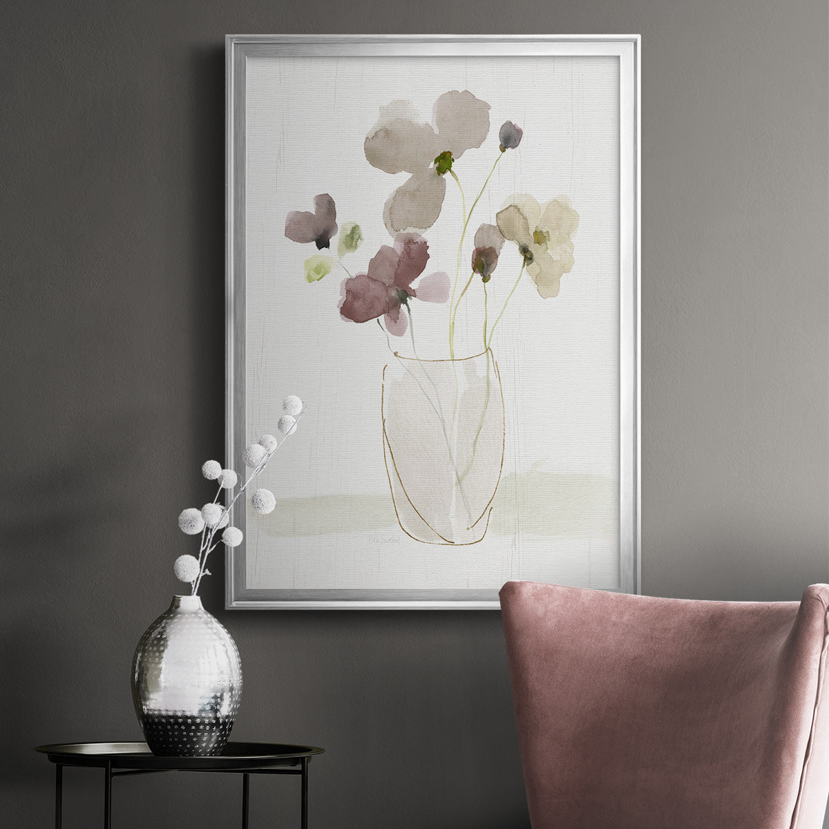 Choose Happy Bouquet II - Modern Framed Canvas Print