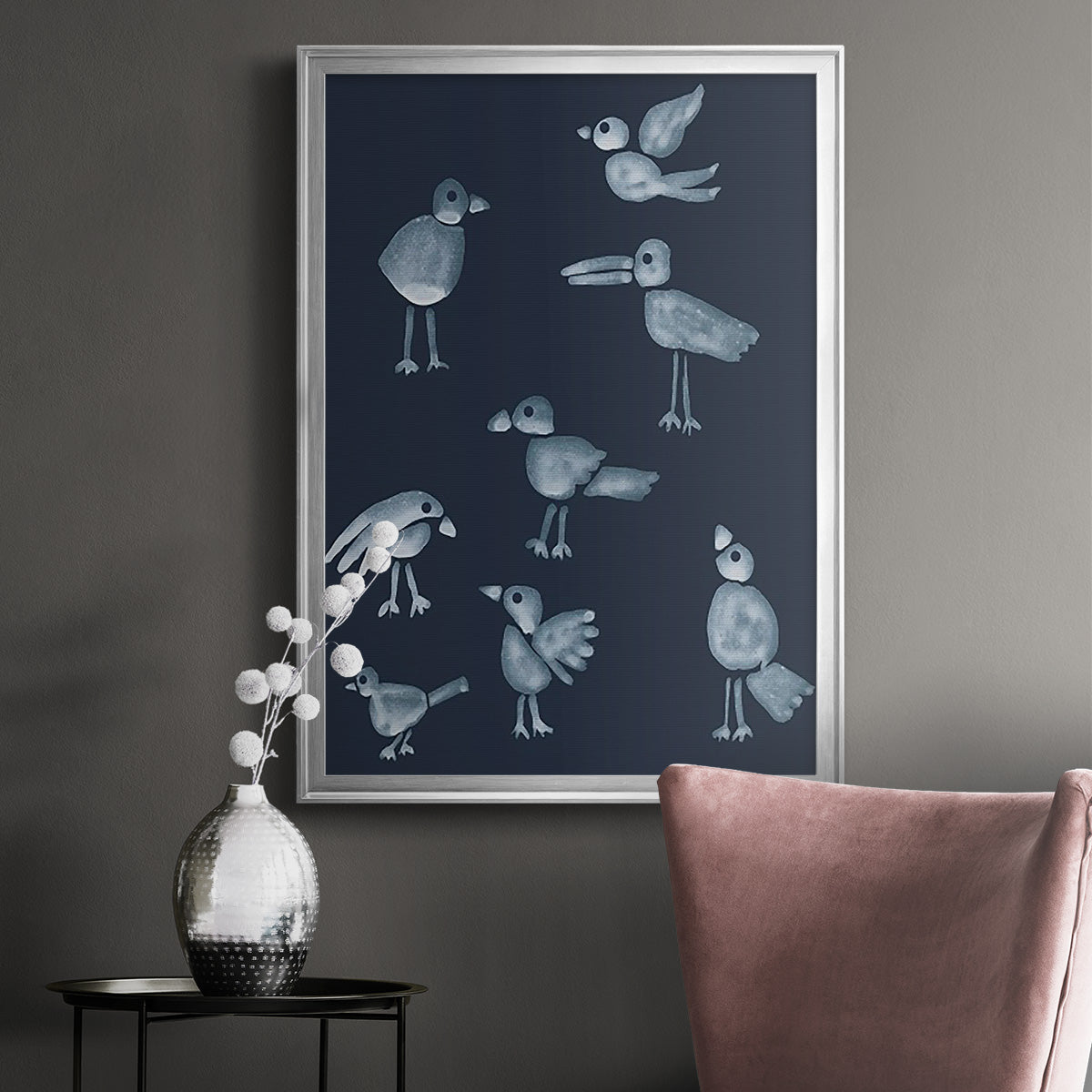 Flock I - Modern Framed Canvas Print