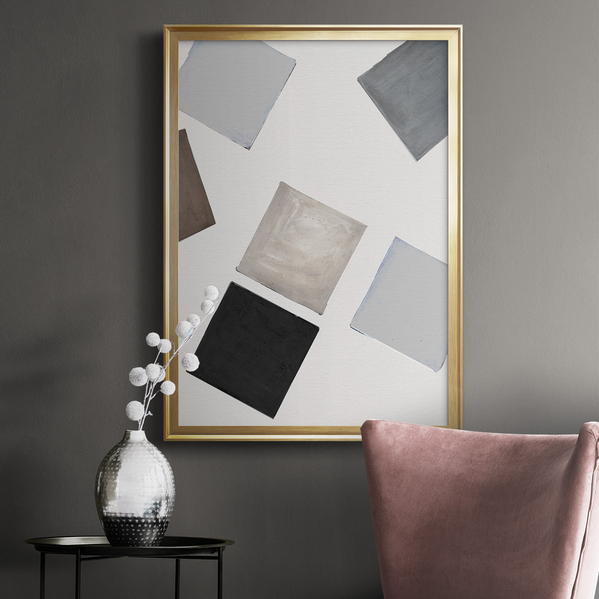 Block Encounter Revisit I - Modern Framed Canvas Print