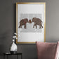 Elephant Bouquet, Landscape - Modern Framed Canvas Print