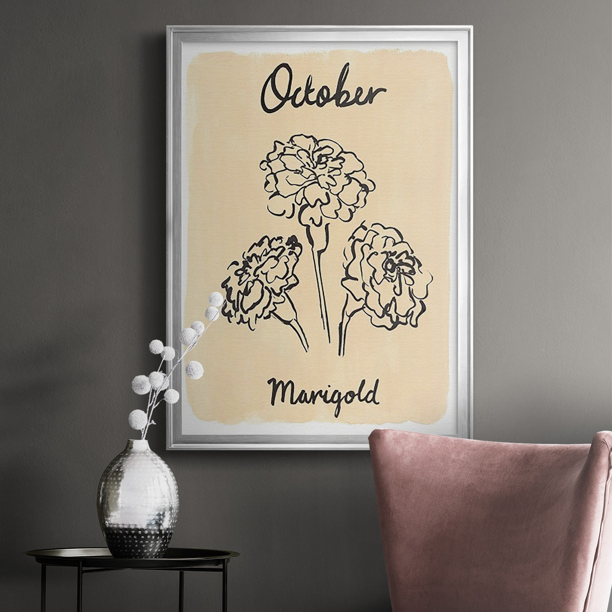 Birth Month X - Modern Framed Canvas Print