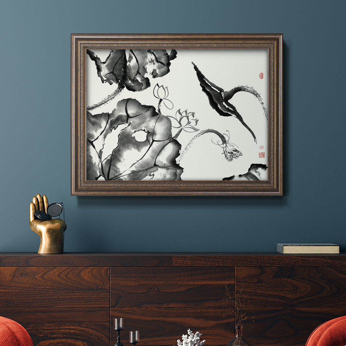 Lotus Study II Premium Framed Canvas- Ready to Hang