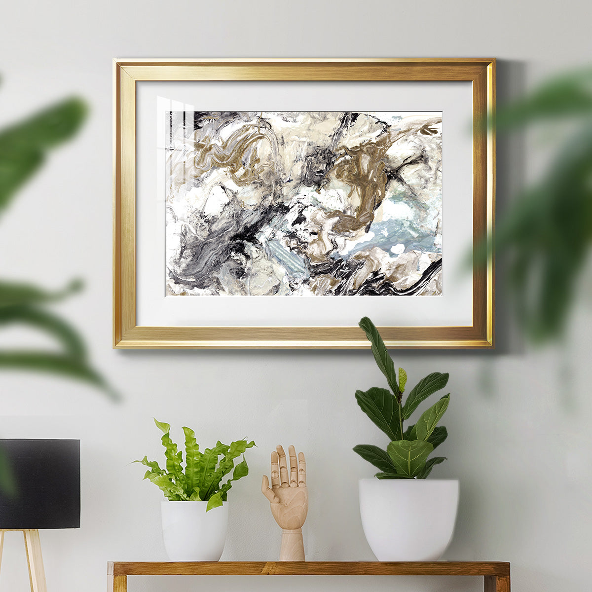Marbelized Abstract - Modern Framed Art Print