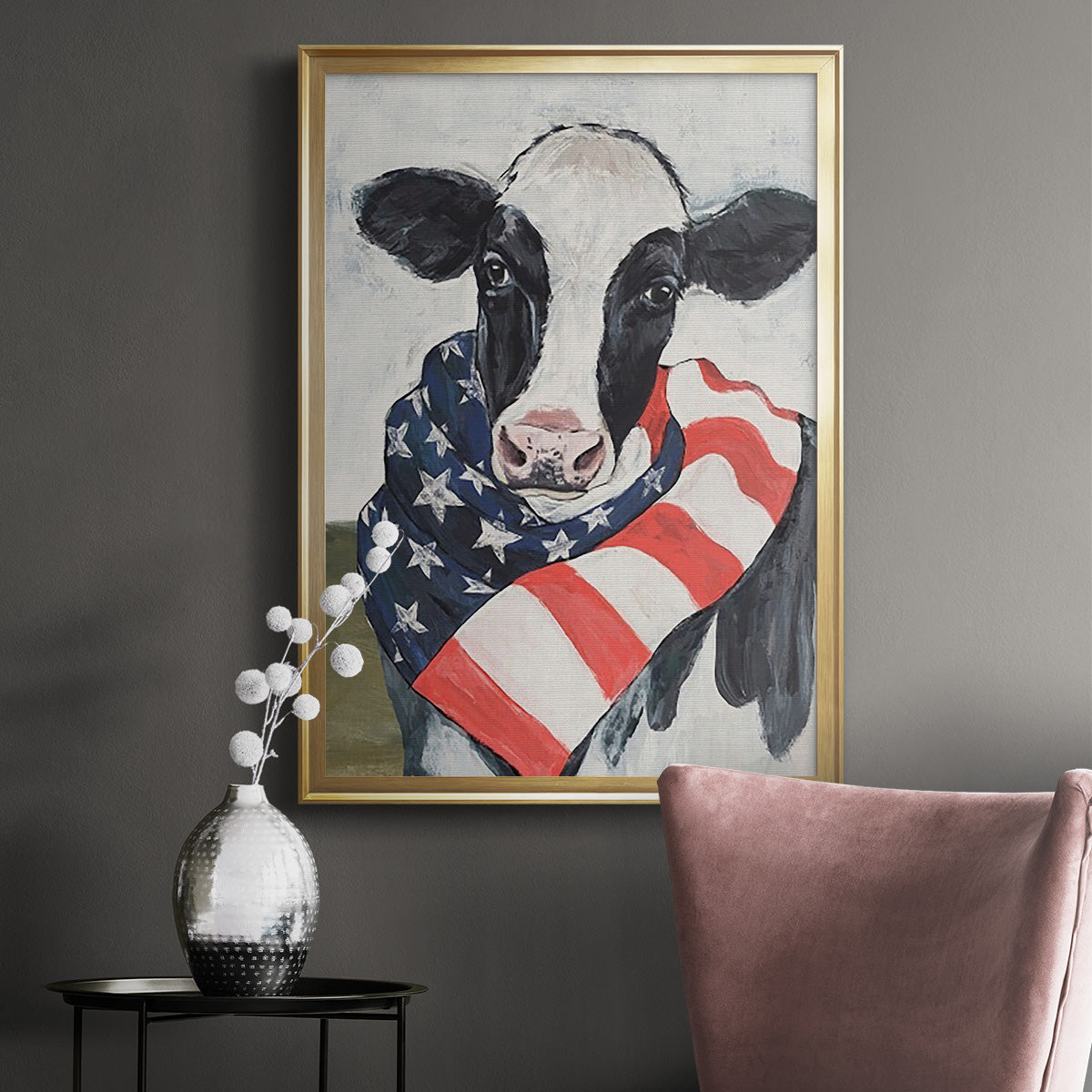 American Cow I - Modern Framed Canvas Print