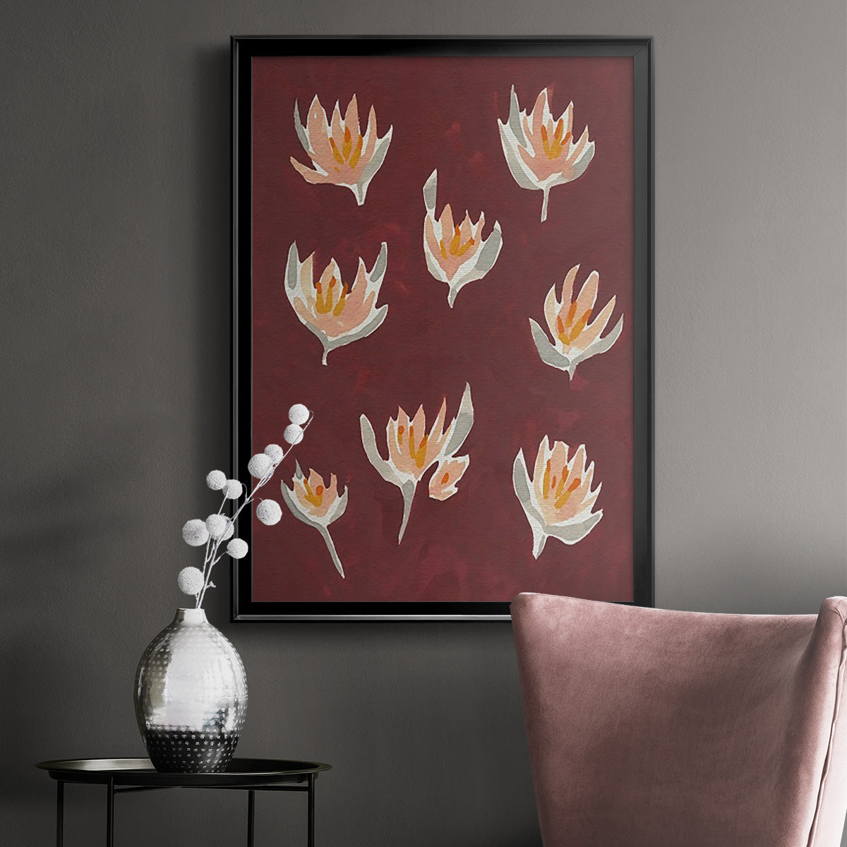 Pink Potpourri II - Modern Framed Canvas Print