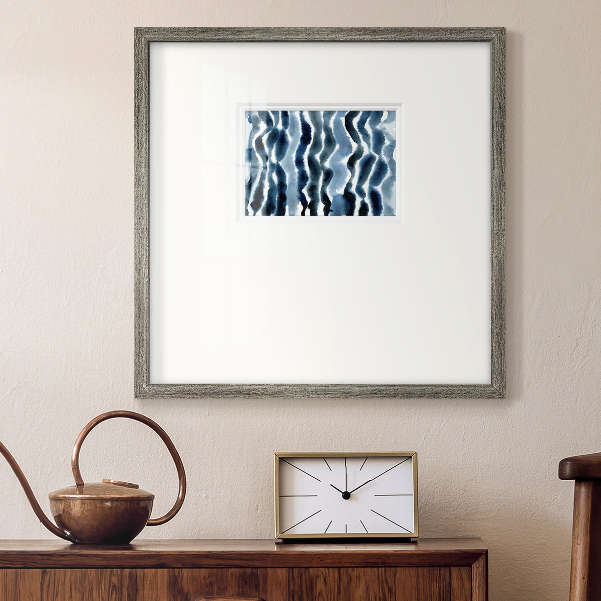 True Blue Wave I Premium Framed Print Double Matboard