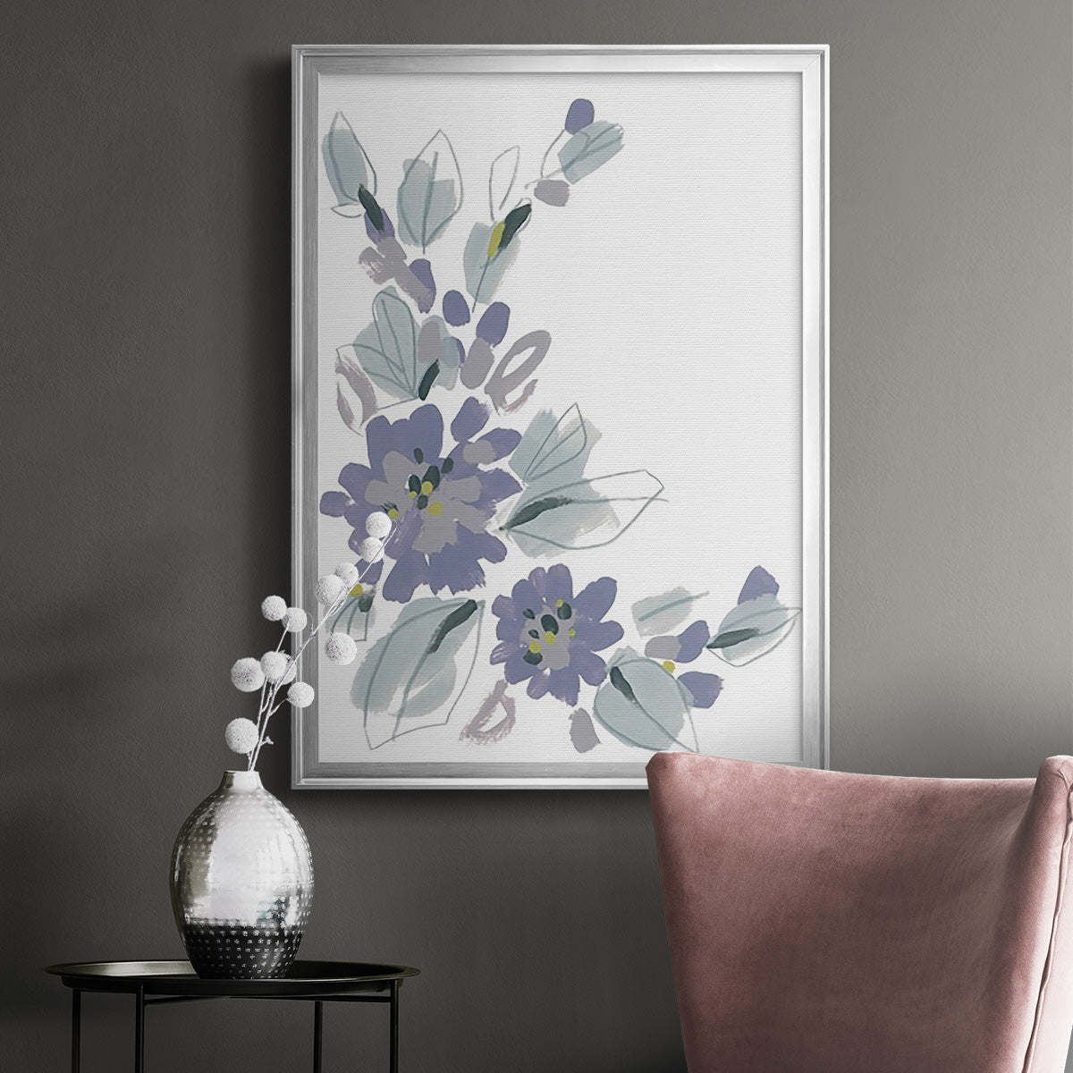 Periwinkle Patch III - Modern Framed Canvas Print