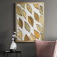 Patterned Leaf Shapes II - Modern Framed Canvas Print
