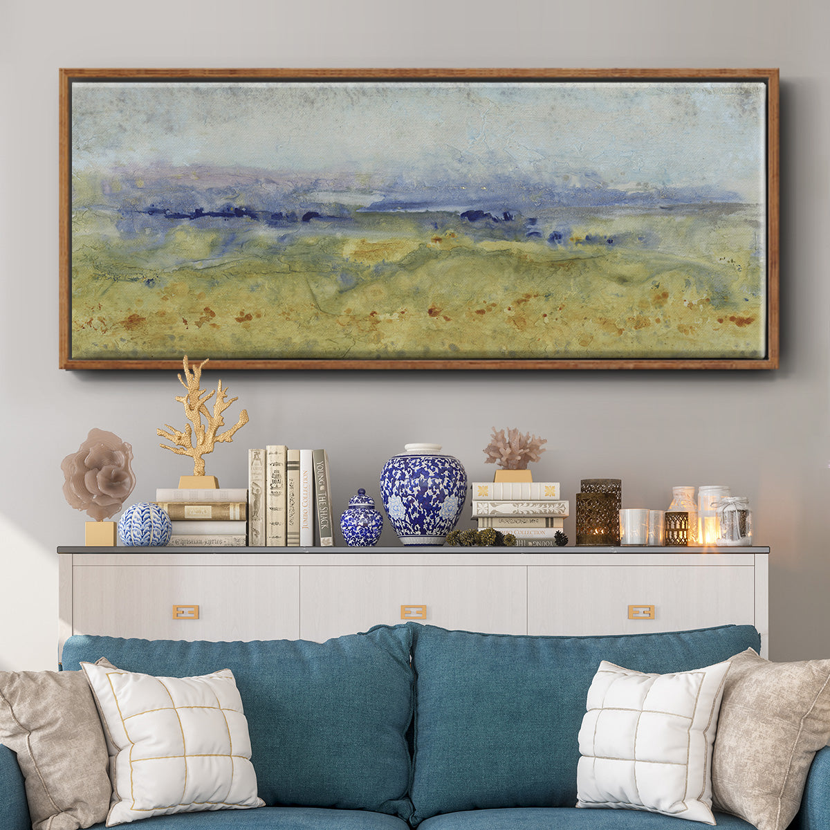 Open Terrain I - Floater Framed Canvas Print
