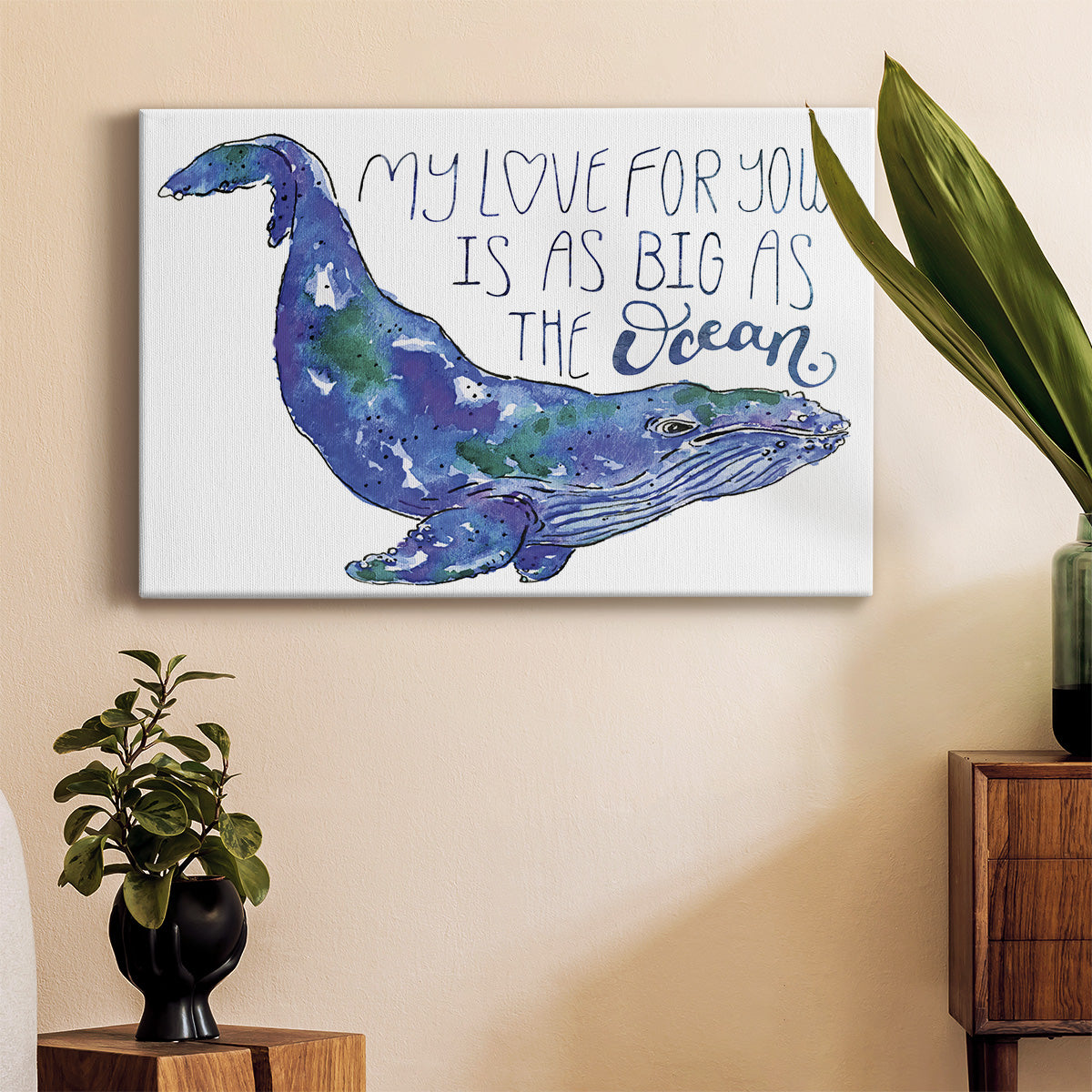 Whale Love II Premium Gallery Wrapped Canvas - Ready to Hang