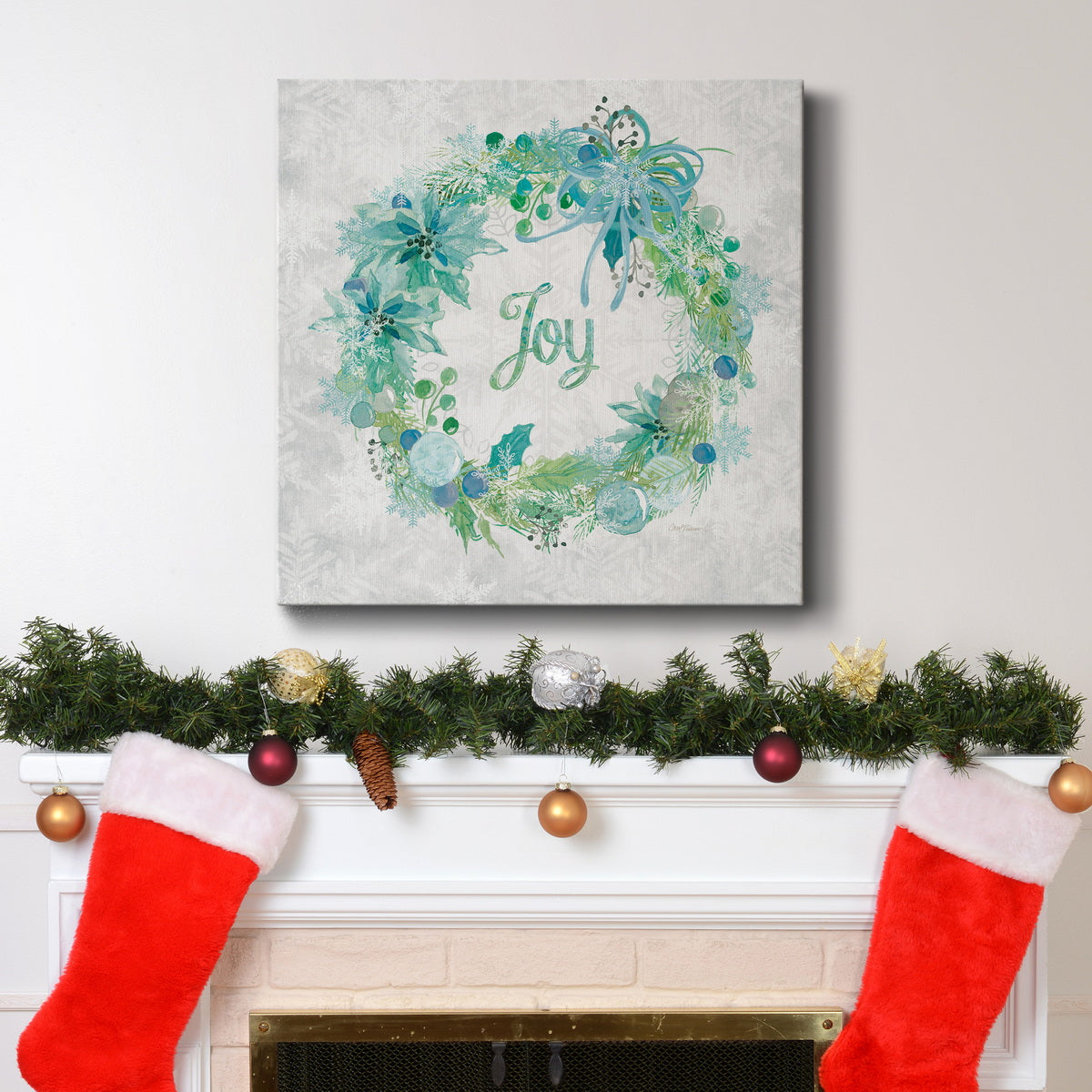 Joy Wreath-Premium Gallery Wrapped Canvas - Ready to Hang