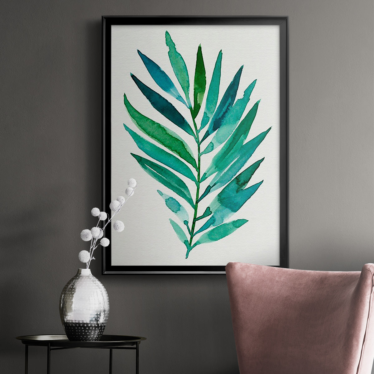 Palm Frond Flow I - Modern Framed Canvas Print