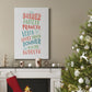 Reindeer Names  - Multicolor Light Gray - Gallery Wrapped Canvas