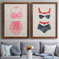 Vintage Swimming I - Premium Framed Canvas 2 Piece Set - Ready to Hang