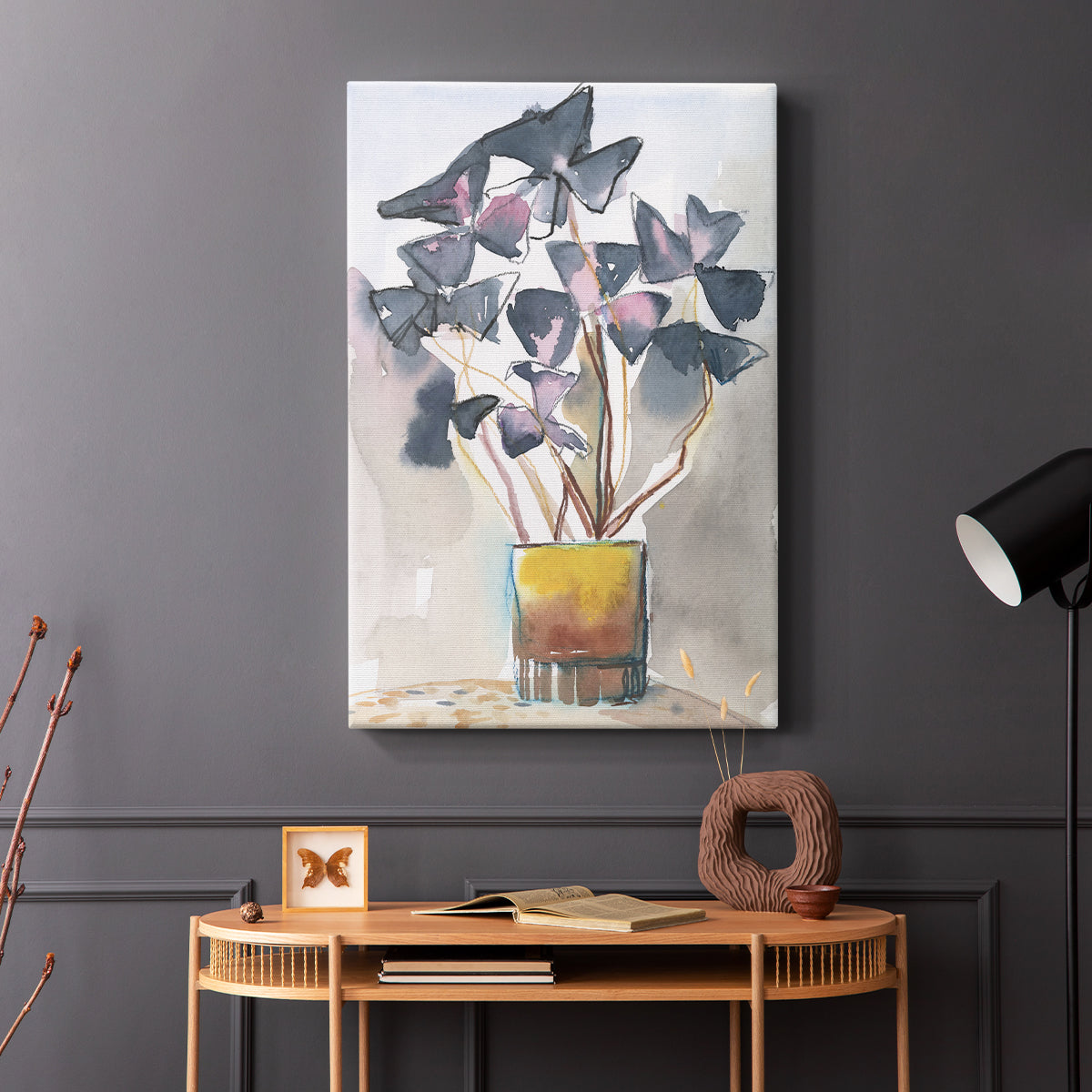 Oxalis in Vase II - Canvas Art Print