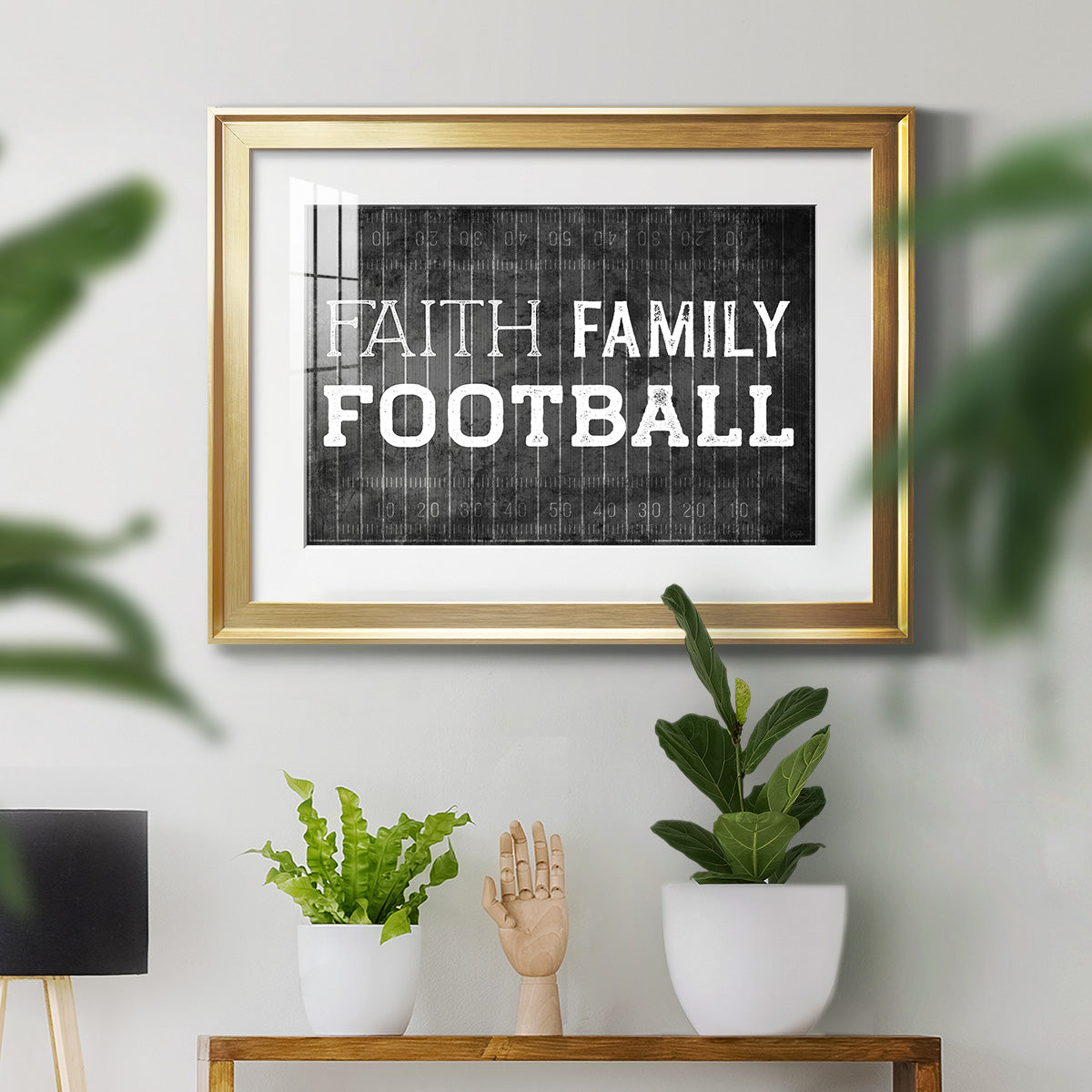 Faith Family Football - Modern Framed Art Print