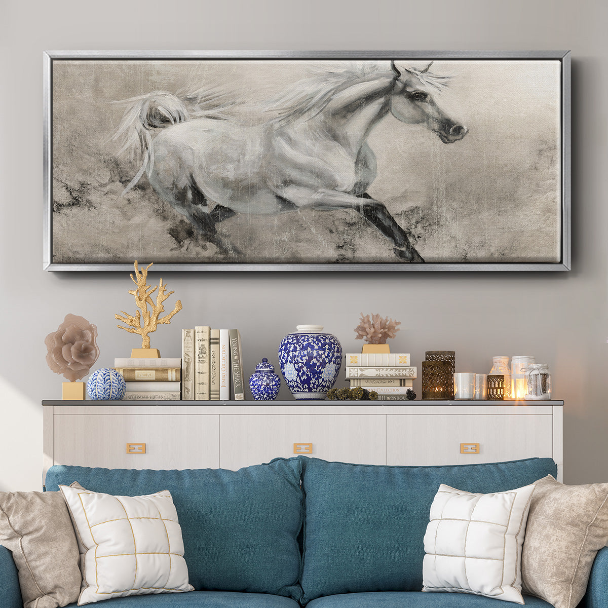 Majestic Stallion I - Floater Framed Canvas Print