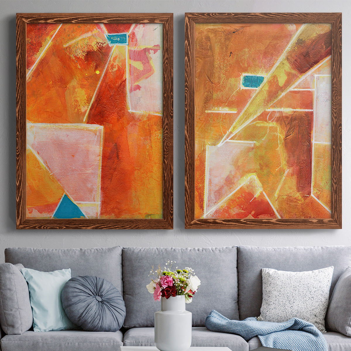 Primary Connection V - Premium Framed Canvas 2 Piece Set - Ready to Hang