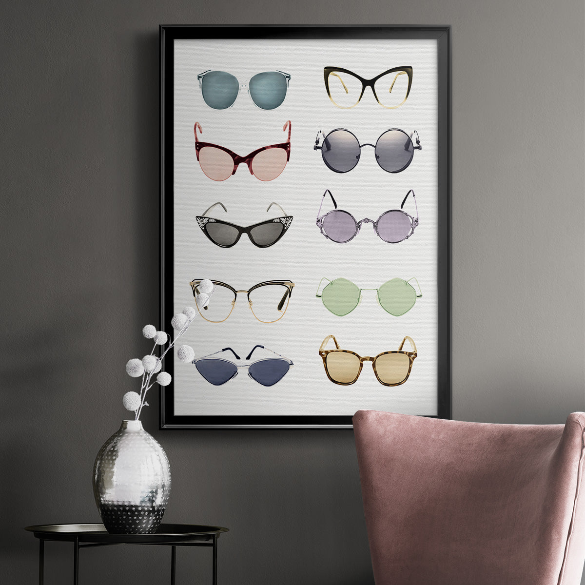 Vintage Glasses I - Modern Framed Canvas Print