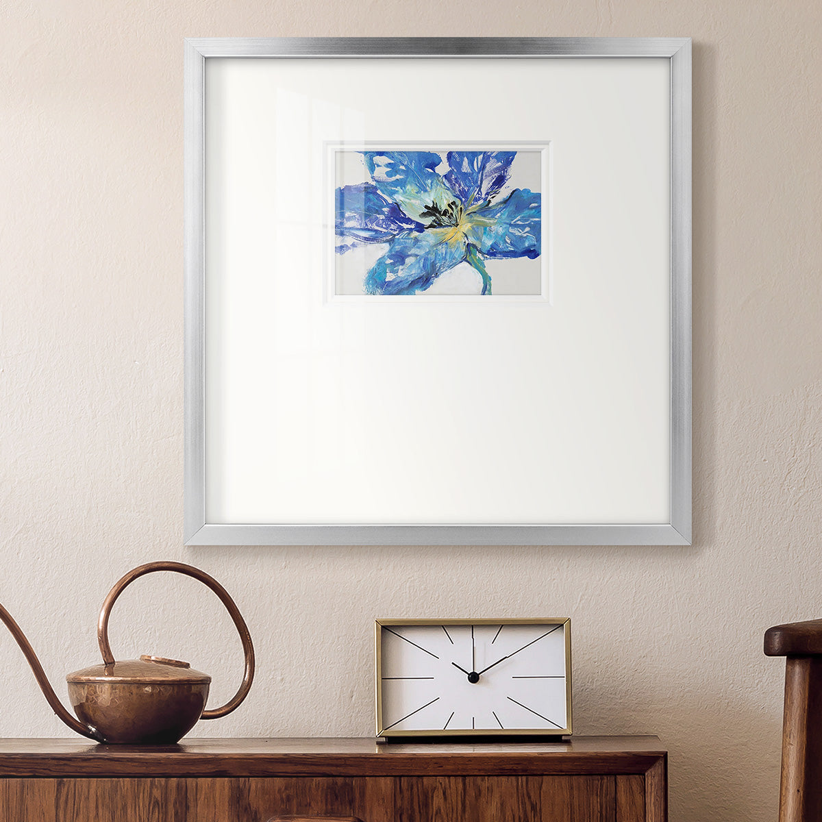 Fleur Bleue II Premium Framed Print Double Matboard