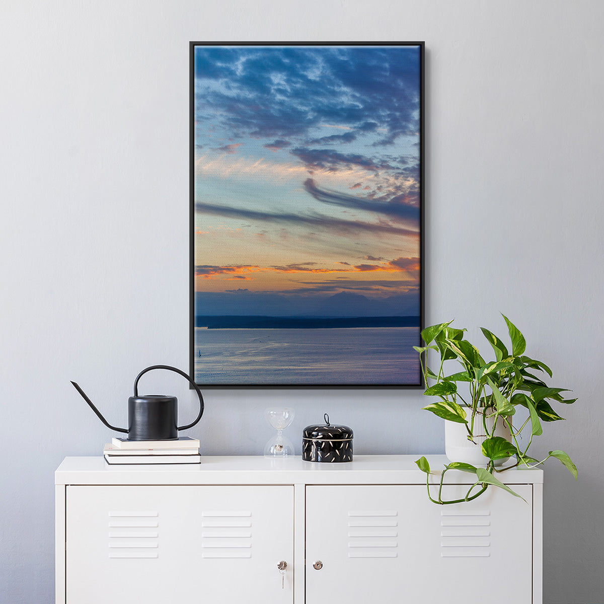 Cloud Variations - Framed Premium Gallery Wrapped Canvas L Frame - Ready to Hang