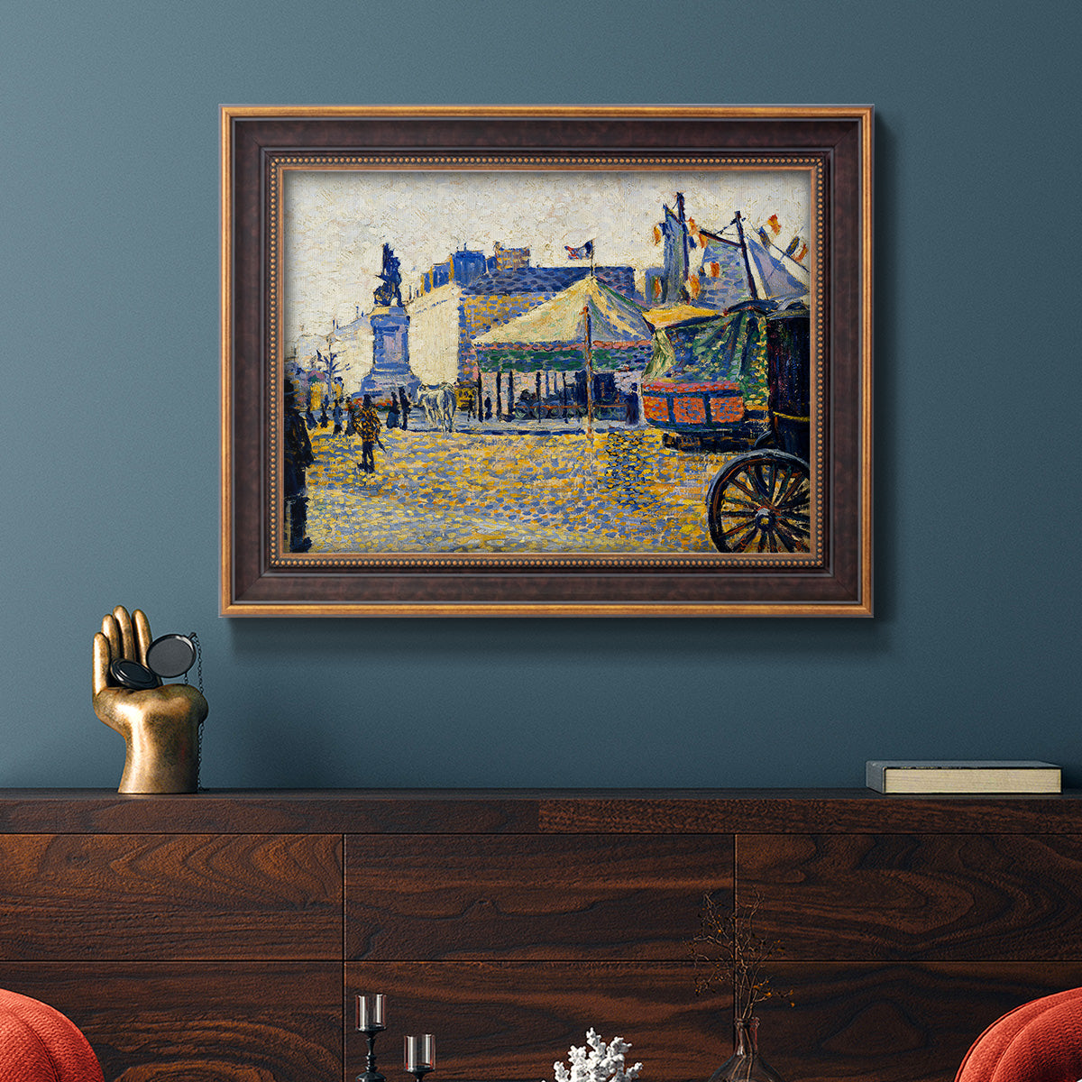 Place de Clichy - Ornate Framed Canvas Print