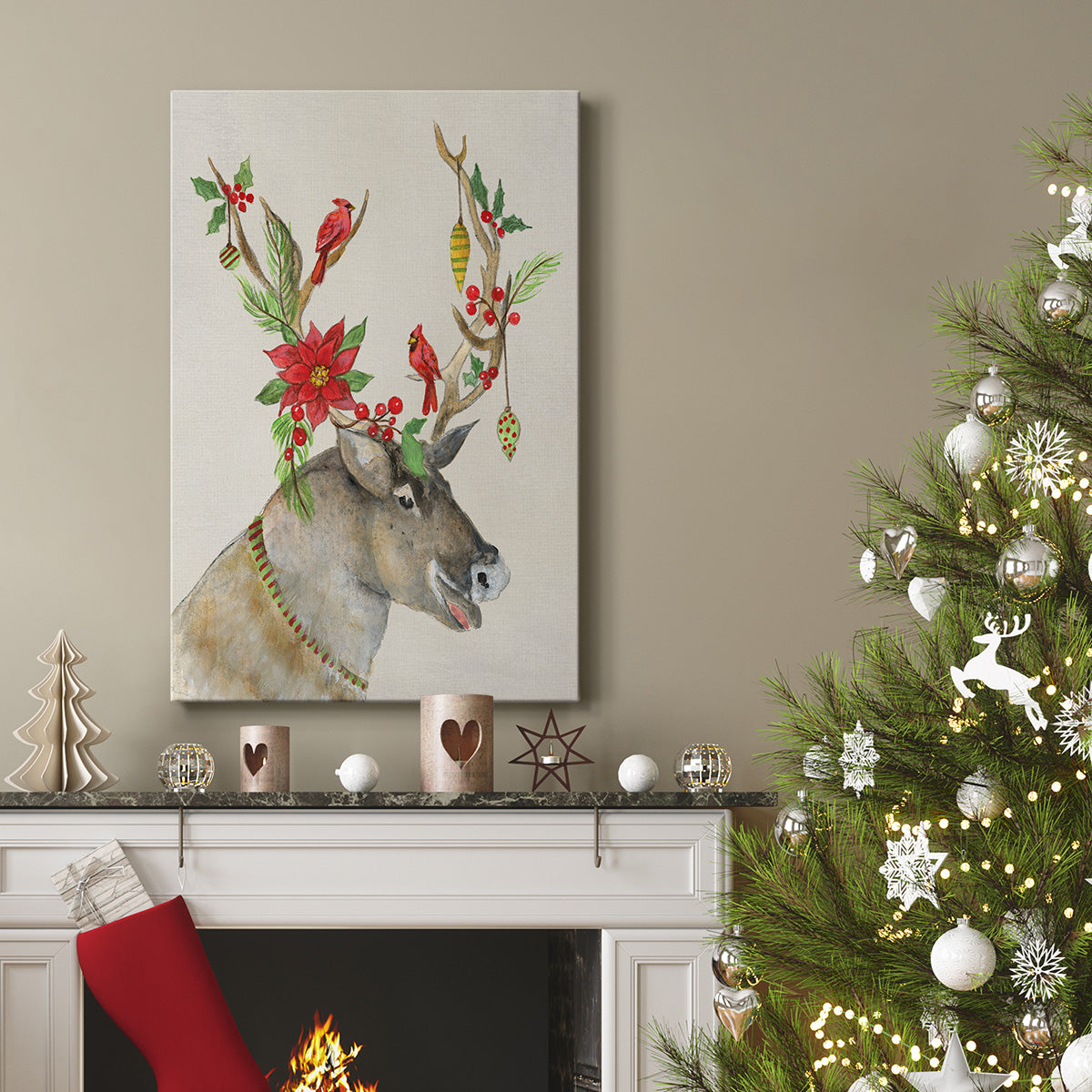 Playful Reindeer I - Gallery Wrapped Canvas