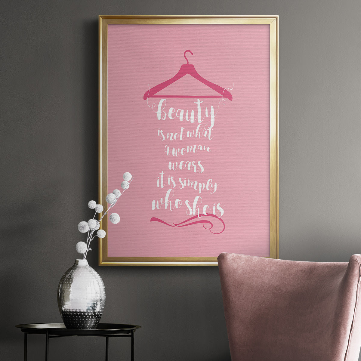 Beauty in Pink - Modern Framed Canvas Print