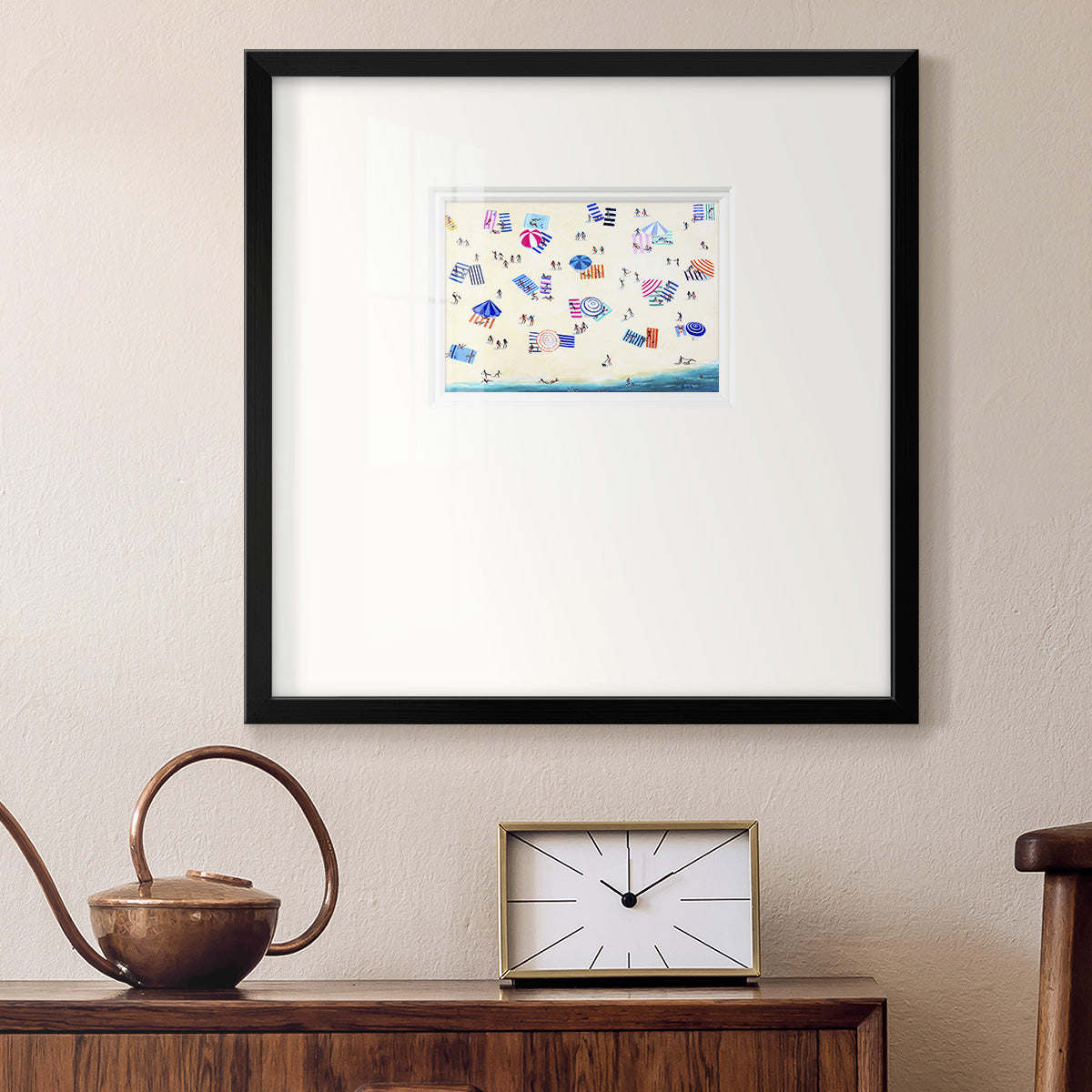 Colorful Beach- Premium Framed Print Double Matboard