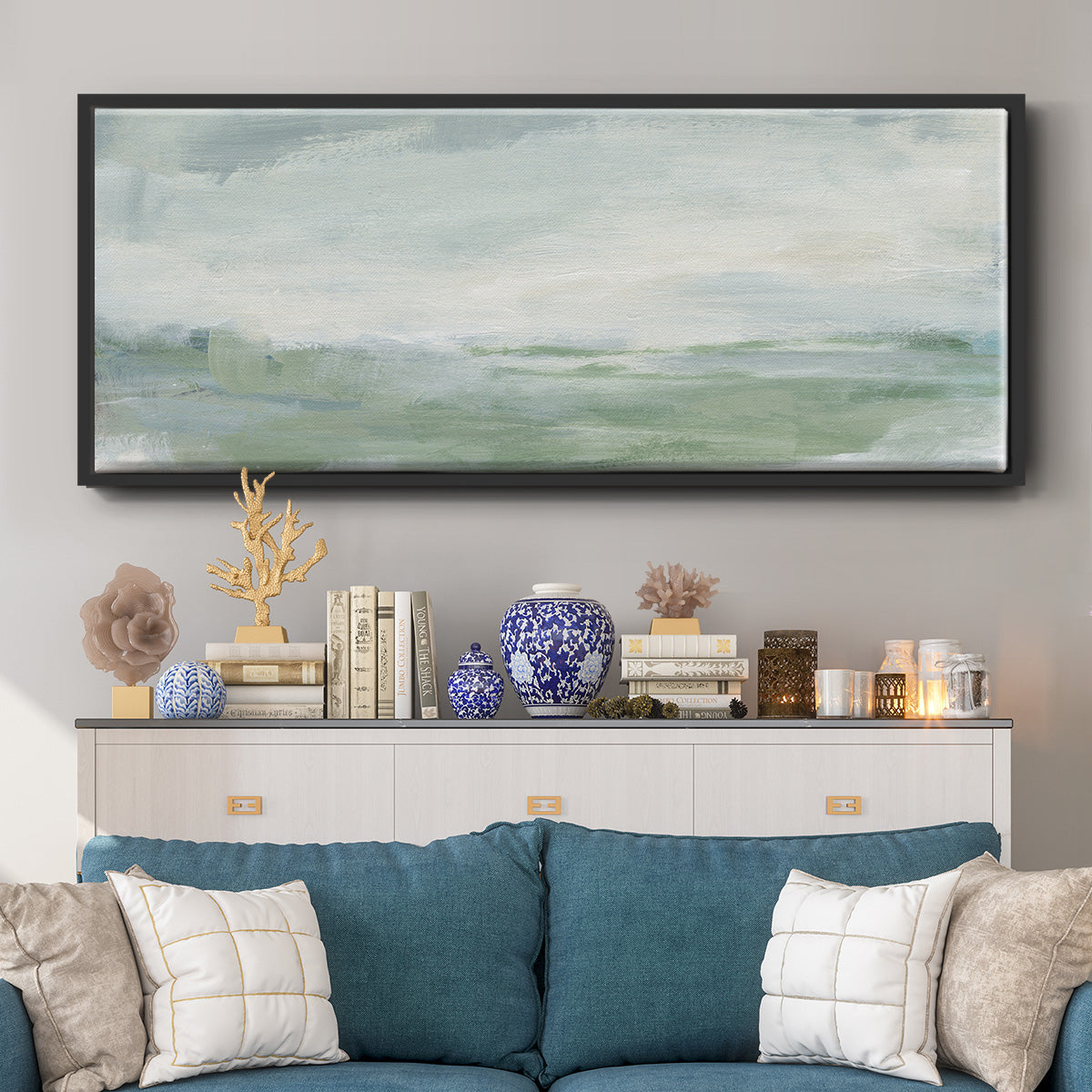 Coastal II - Floater Framed Canvas Print