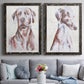 Sitting Dog I - Premium Framed Canvas 2 Piece Set - Ready to Hang