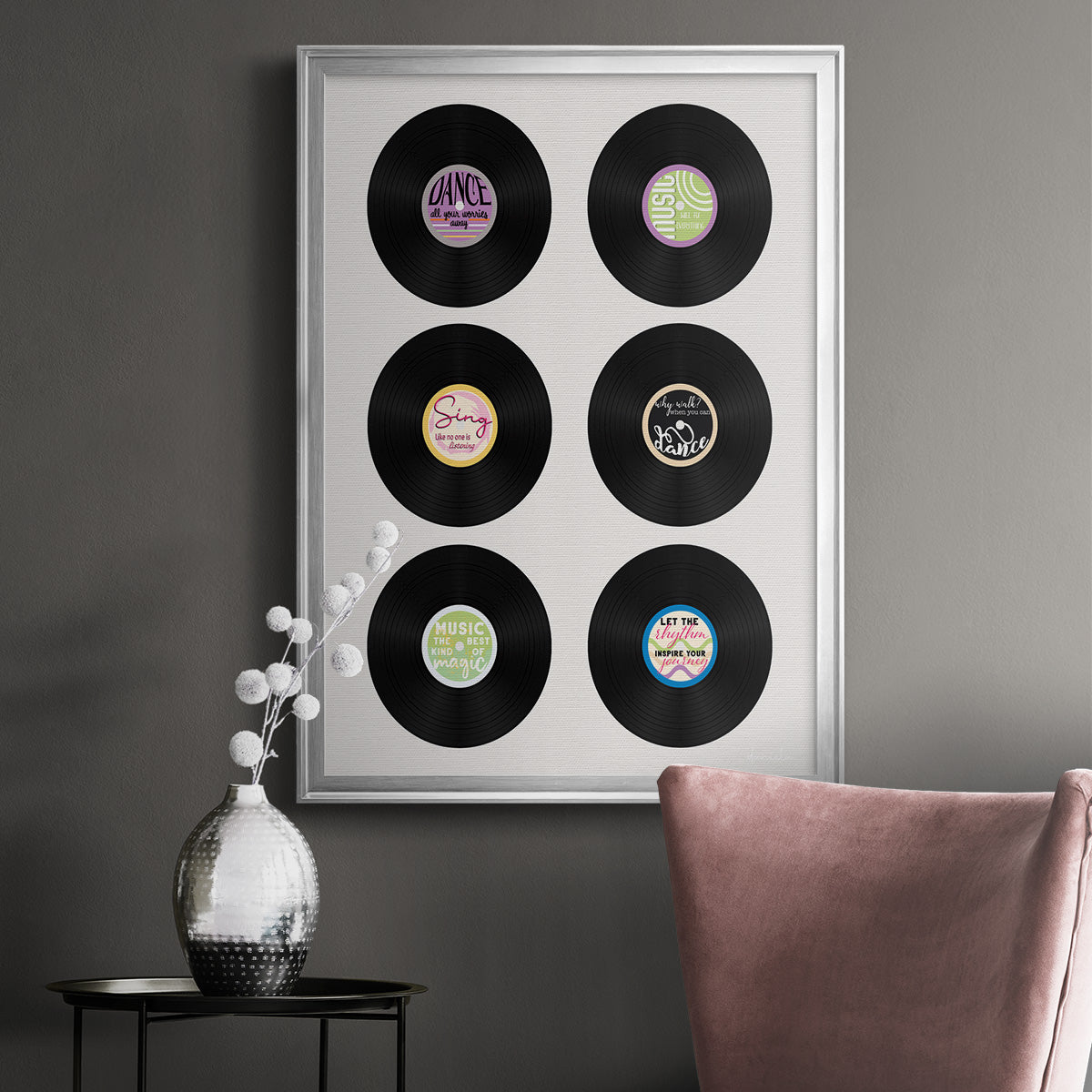 Vinyl Inspiration - Modern Framed Canvas Print